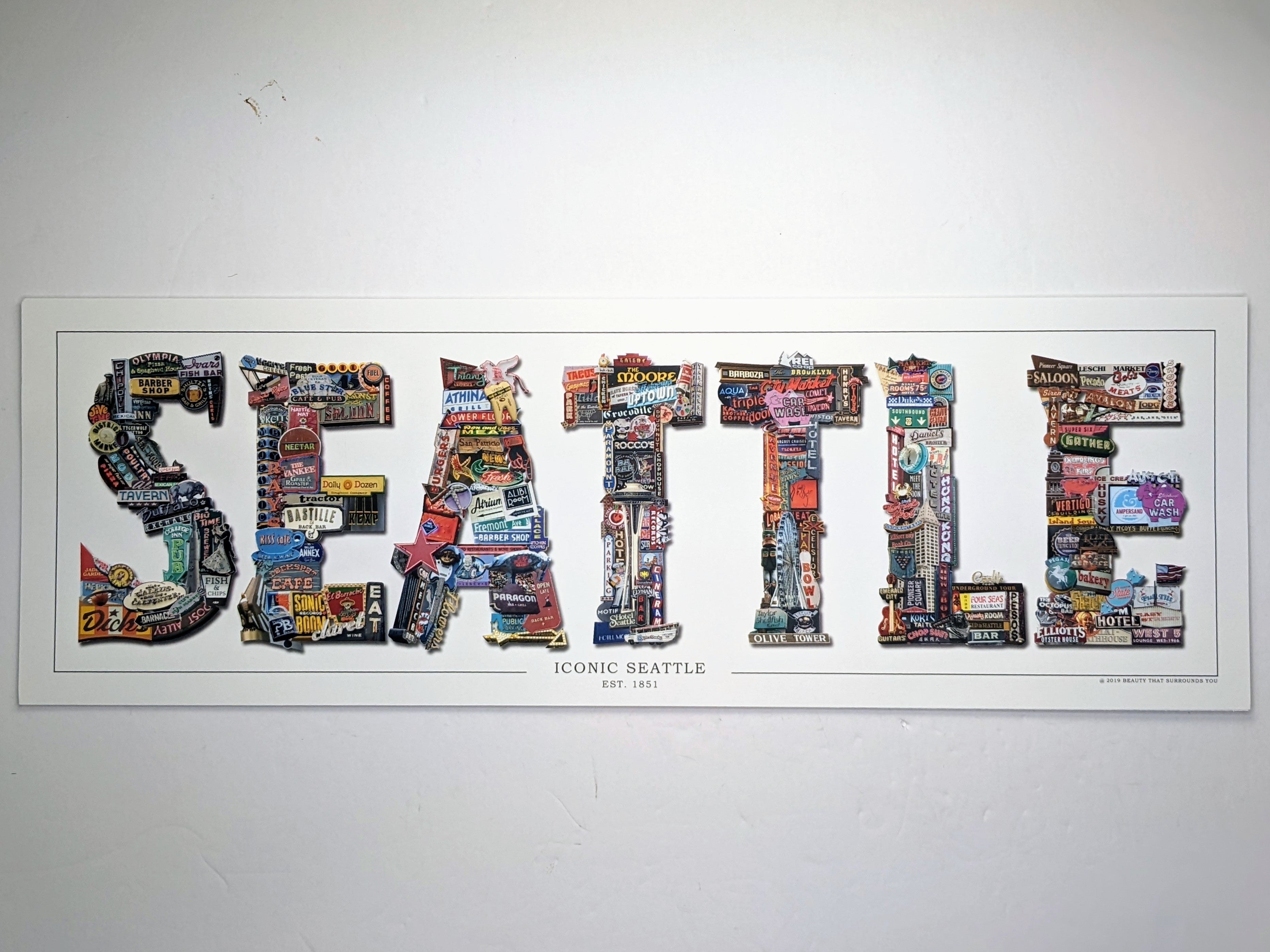 Large Letters Seattle Lettered Seattle Print - 8x24 – Venue Ballard